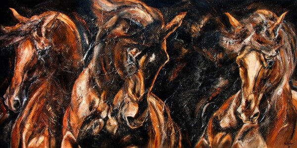 02-05 Abstrakte Hengstportraits voller Dynamik – Pferde-Kunstdruck von Kerstin Tschech