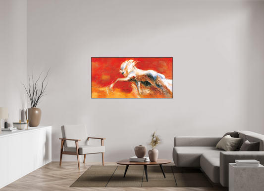 160 x 80 cm, Artbox schwarz - Acrylglas matt, 5cm 02-04 Pferdegemälde Kerstin Tschech – Galerie Kunstdruck
