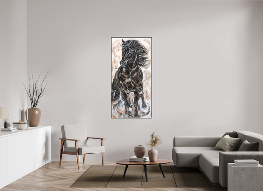 80 x 160 cm, Artbox schwarz - Acrylglas matt, 5cm 01-28 Pferdegemälde Kerstin Tschech – Galerie Kunstdruck