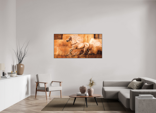 160 x 80 cm, Artbox schwarz - Acrylglas matt, 5cm 02-18 Pferdegemälde Kerstin Tschech – Galerie Kunstdruck