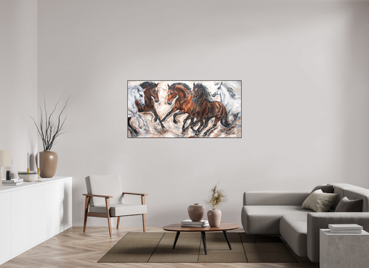 160 x 80 cm, Artbox schwarz - Acrylglas matt, 5cm 02-33 Pferdegemälde Kerstin Tschech – Galerie Kunstdruck