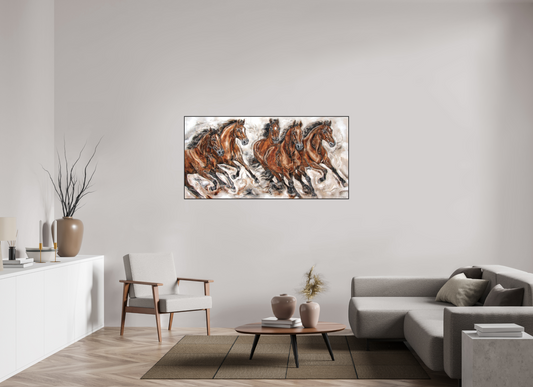 160 x 80 cm, Artbox schwarz - Acrylglas matt, 5cm 02-25 Pferdegemälde Kerstin Tschech – Galerie Kunstdruck