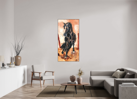 80 x 160 cm, Artbox schwarz - Acrylglas matt, 5cm 01-07 Pferdegemälde Kerstin Tschech – Galerie Kunstdruck