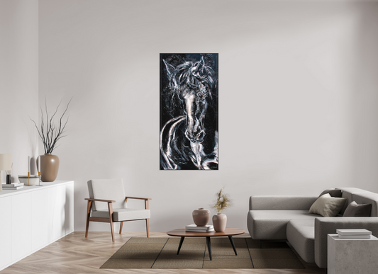 80 x 160 cm, Artbox schwarz - Acrylglas matt, 5cm 01-54 Pferdegemälde Kerstin Tschech – Galerie Kunstdruck