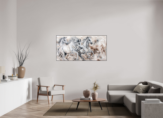 160 x 80 cm, Artbox schwarz - Acrylglas matt, 5cm 02-35 Pferdegemälde Kerstin Tschech – Galerie Kunstdruck