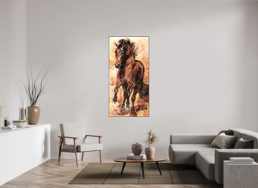 80 x 160 cm, Artbox schwarz - Acrylglas matt, 5cm 01-18 Pferdegemälde Kerstin Tschech – Galerie Kunstdruck