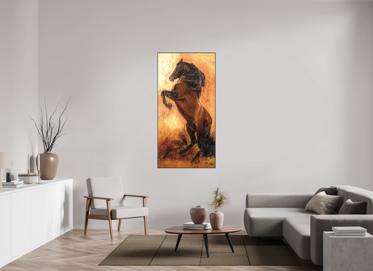 80 x 160 cm, Artbox schwarz - Acrylglas matt, 5cm 01-24 Pferdegemälde Kerstin Tschech – Galerie Kunstdruck