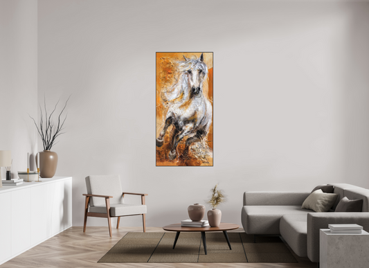 80 x 160 cm, Artbox schwarz - Acrylglas matt, 5cm 01-15 Pferdegemälde Kerstin Tschech – Galerie Kunstdruck