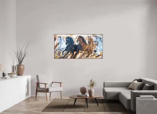 160 x 80 cm, Artbox schwarz - Acrylglas matt, 5cm 02-39 Pferdegemälde Kerstin Tschech – Galerie Kunstdruck