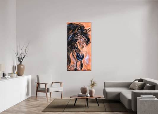80 x 160 cm, Artbox schwarz - Acrylglas matt, 5cm 01-08 Pferdegemälde Kerstin Tschech – Galerie Kunstdruck