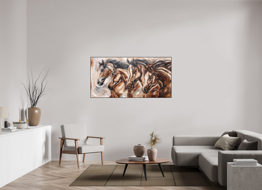 160 x 80 cm, Artbox schwarz - Acrylglas matt, 5cm 02-36 Pferdegemälde Kerstin Tschech – Galerie Kunstdruck