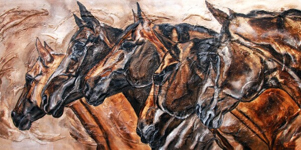 02-23 Charaktervolle Pferdeportraits einer edlen Pferdeherde – Kunstdruck von Kerstin Tschech