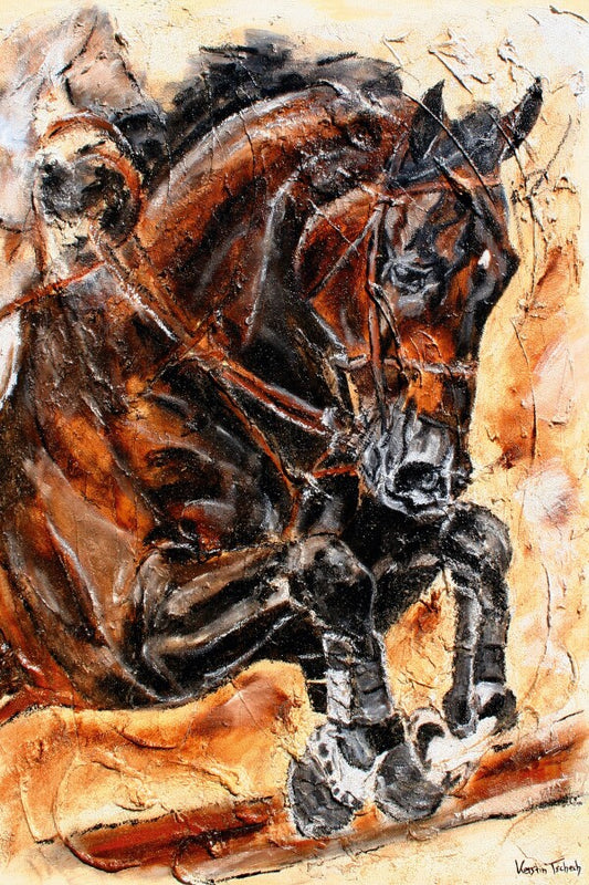04-16 Sportpferde Wandbilder in Museumsqualität für edle Gestüte – Pferde-Kunstdruck von Kerstin Tschech