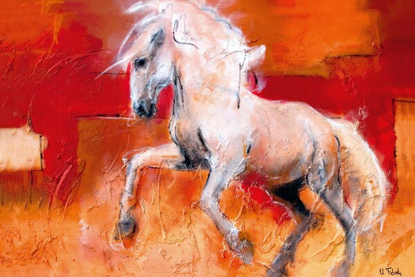  04-31 Ausdrucksstarker Pferdedruck modern für anspruchsvolle Wohnräume – Pferde-Kunstdruck von Kerstin Tschech