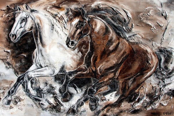04-42 Lusitano Gemälde als feine Atelier-Edition für Sammler – Pferde-Kunstdruck von Kerstin Tschech