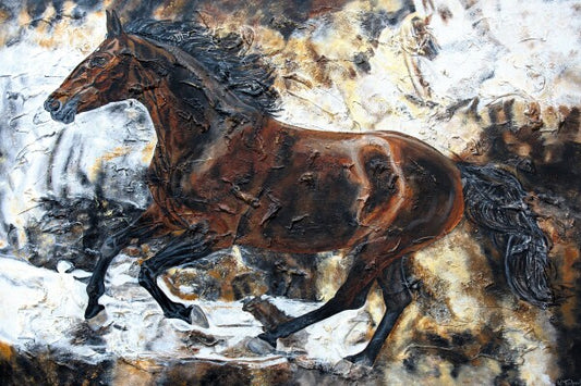 04-60 Edles Trakehner Wandbild für passionierte Kenner der Pferdezucht – Pferde-Kunstdruck von Kerstin Tschech