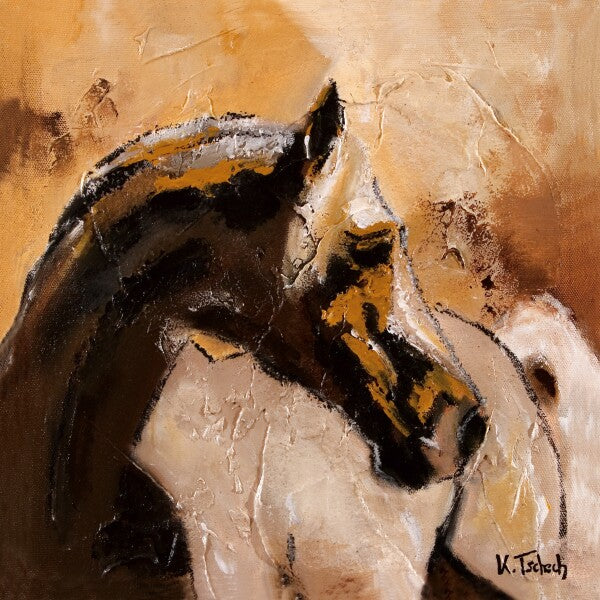 05-11 Pferde-Portrait im puristischen Stil – Pferde-Kunstdruck von Kerstin Tschech