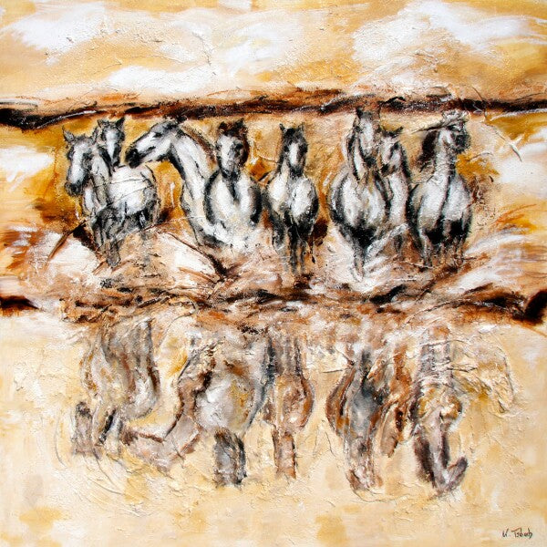 05-15 Weiße Wildpferde der Camargue – Pferde-Kunstdruck von Kerstin Tschech