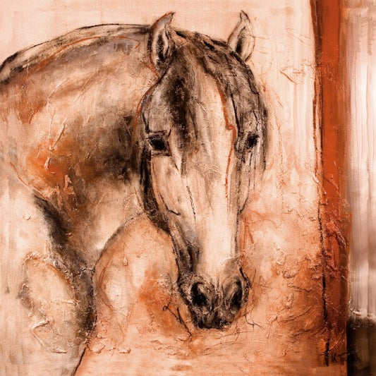 05-16 Ausdrucksstarkes Portrait einer iberischen Stute – Pferde-Kunstdruck von Kerstin Tschech