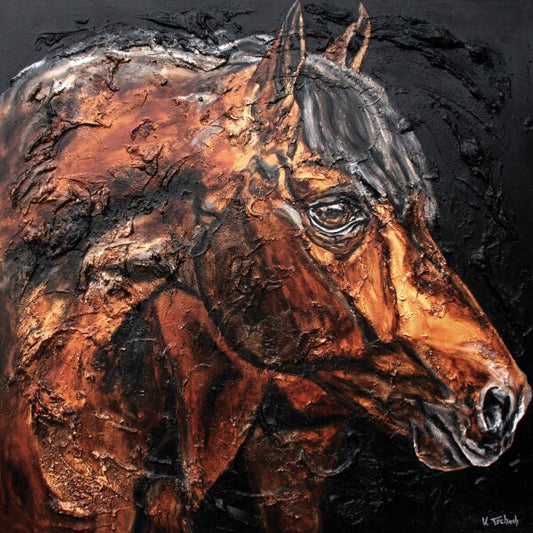 05-31 Ausdrucksstarkes Hengstportrait – Pferde-Kunstdruck von Kerstin Tschech