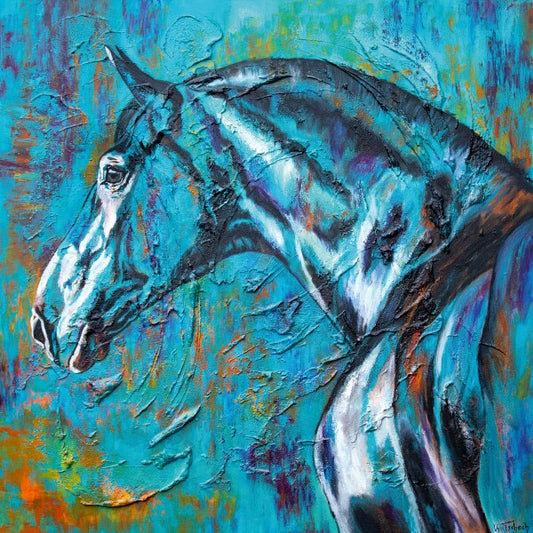 05-42 Andalusier Hengstportrait – Pferde-Kunstdruck von Kerstin Tschech