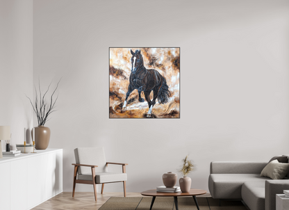 100 x 100 cm, Artbox schwarz - Acrylglas matt, 5cm 05-45 Pferdegemälde Kerstin Tschech – Galerie Kunstdruck