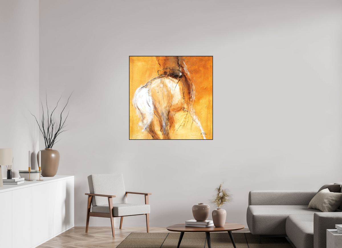100 x 100 cm, Artbox schwarz - Acrylglas matt, 5cm 05-18 Pferdegemälde Kerstin Tschech – Galerie Kunstdruck