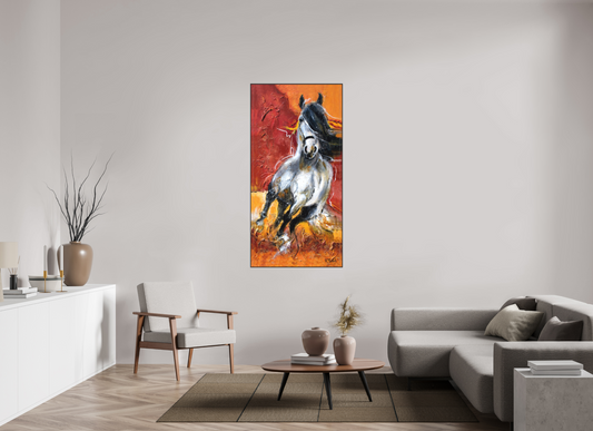80 x 160 cm, Artbox schwarz - Acrylglas matt, 5cm 01-13 Pferdegemälde Kerstin Tschech – Galerie Kunstdruck