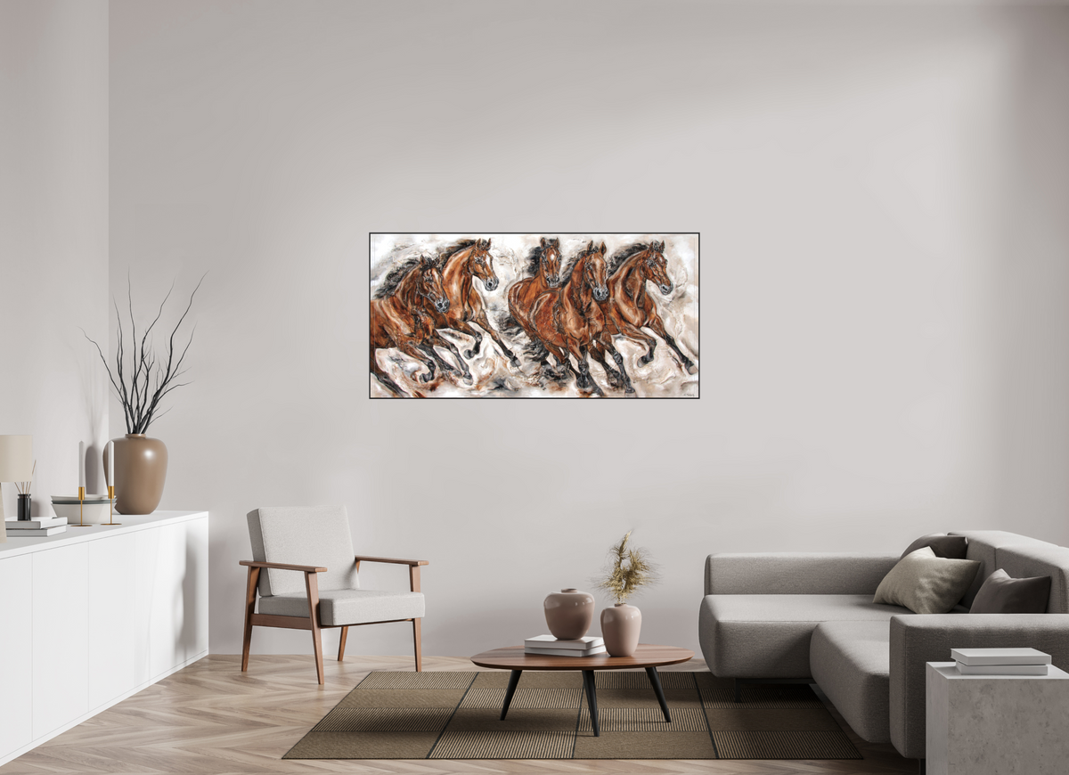 160 x 80 cm, Artbox schwarz - Acrylglas matt, 5cm 02-25 Pferdegemälde Kerstin Tschech – Galerie Kunstdruck