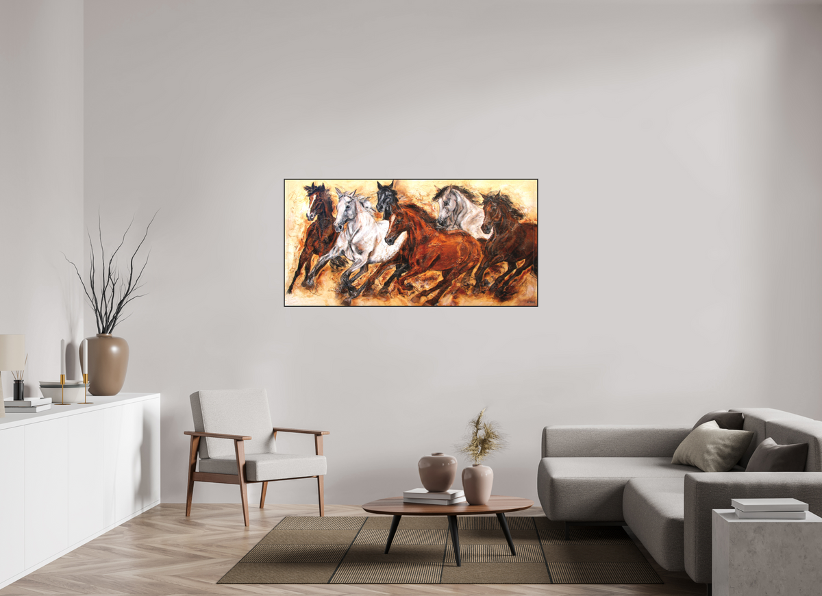 160 x 80 cm, Artbox schwarz - Acrylglas matt, 5cm 02-02 Pferdegemälde Kerstin Tschech – Galerie Kunstdruck