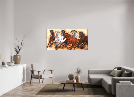 160 x 80 cm, Artbox schwarz - Acrylglas matt, 5cm 02-02 Pferdegemälde Kerstin Tschech – Galerie Kunstdruck