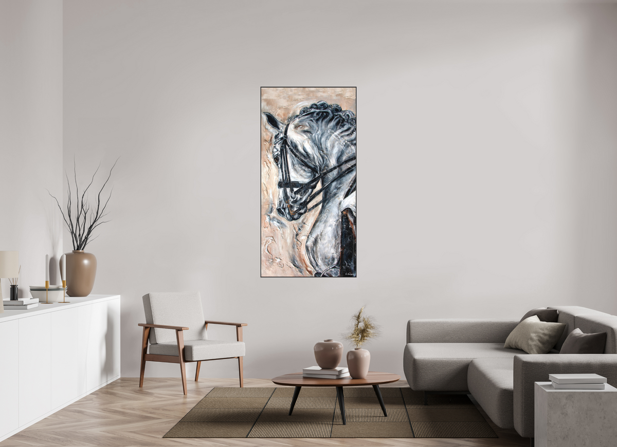 80 x 160 cm, Artbox schwarz - Acrylglas matt, 5cm 01-34 Pferdegemälde Kerstin Tschech – Galerie Kunstdruck