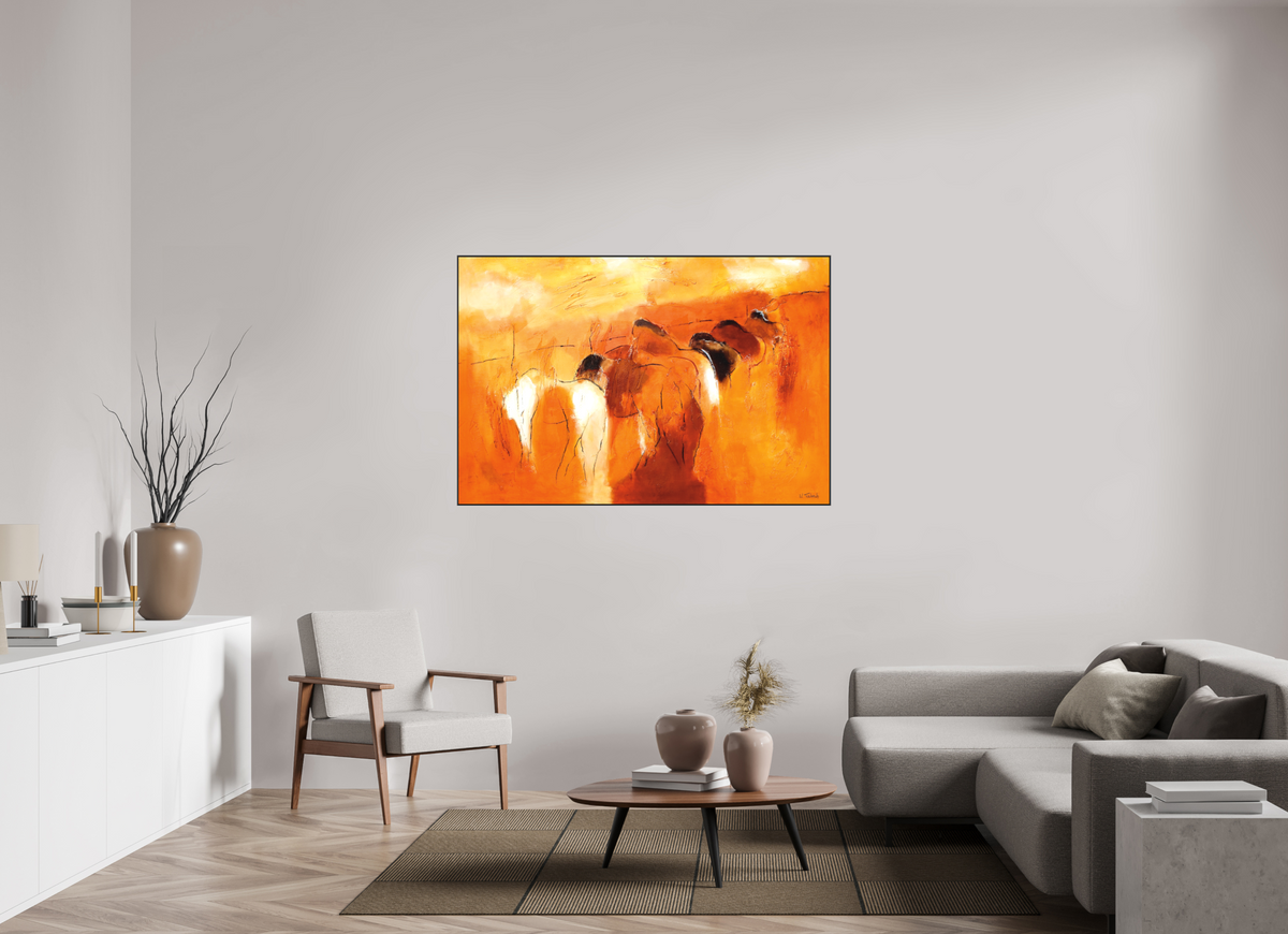 150 x 100 cm, Artbox schwarz - Acrylglas matt, 5cm 04-15 Pferdegemälde Kerstin Tschech – Galerie Kunstdruck