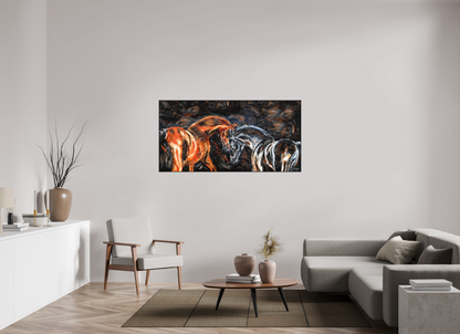 160 x 80 cm, Artbox schwarz - Acrylglas matt, 5cm 02-03 Pferdegemälde Kerstin Tschech – Galerie Kunstdruck