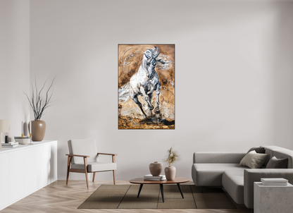 100 x 150 cm, Artbox schwarz - Acrylglas matt, 5cm 04-30 Pferdegemälde Kerstin Tschech – Galerie Kunstdruck