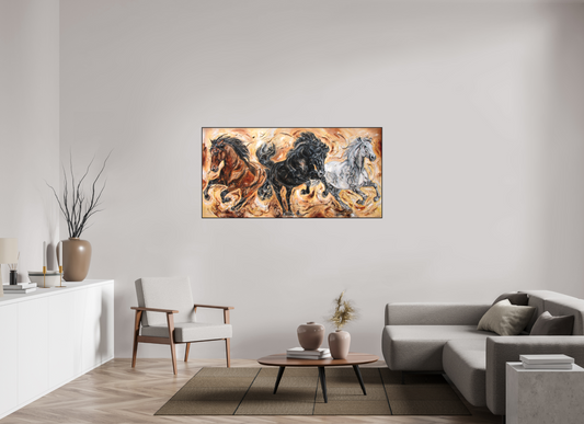 160 x 80 cm, Artbox schwarz - Acrylglas matt, 5cm 02-29 Pferdegemälde Kerstin Tschech – Galerie Kunstdruck