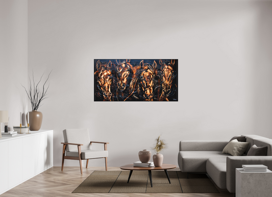 160 x 80 cm, Artbox schwarz - Acrylglas matt, 5cm 02-10 Pferdegemälde Kerstin Tschech – Galerie Kunstdruck