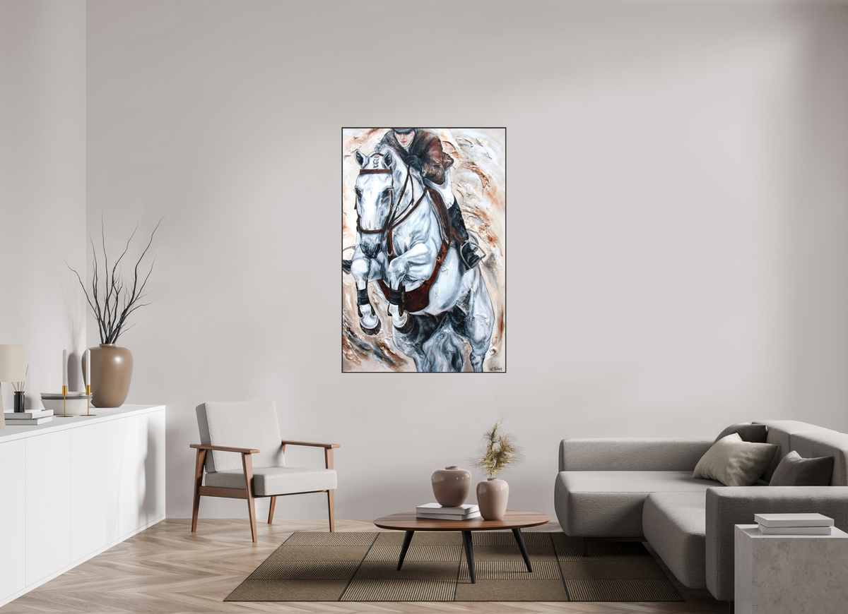 100 x 150 cm, Artbox schwarz - Acrylglas matt, 5cm 04-40 Pferdegemälde Kerstin Tschech – Galerie Kunstdruck