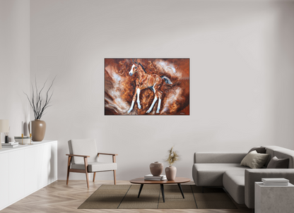 150 x 100 cm, Artbox schwarz - Acrylglas matt, 5cm 04-56 Pferdegemälde Kerstin Tschech – Galerie Kunstdruck