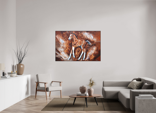 150 x 100 cm, Artbox schwarz - Acrylglas matt, 5cm 04-56 Pferdegemälde Kerstin Tschech – Galerie Kunstdruck