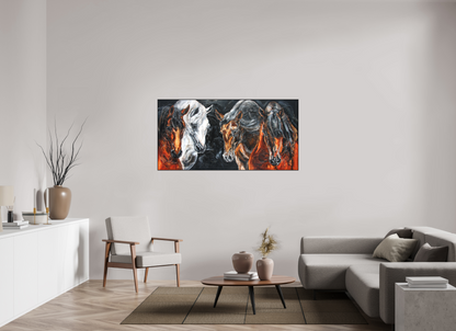 160 x 80 cm, Artbox schwarz - Acrylglas matt, 5cm 02-07 Pferdegemälde Kerstin Tschech – Galerie Kunstdruck