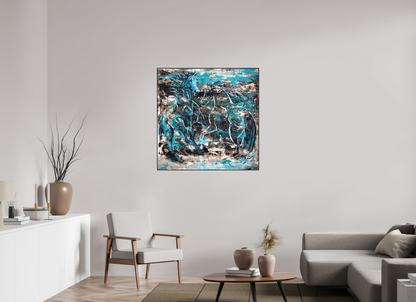 100 x 100 cm, Artbox schwarz - Acrylglas matt, 5cm 05-41 Pferdegemälde Kerstin Tschech – Galerie Kunstdruck