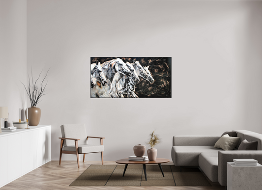 160 x 80 cm, Artbox schwarz - Acrylglas matt, 5cm 02-01 Pferdegemälde Kerstin Tschech – Galerie Kunstdruck
