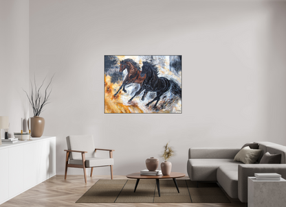 140 x 105 cm, Artbox schwarz - Acrylglas matt, 5cm 06-33 Pferdegemälde Kerstin Tschech – Galerie Kunstdruck