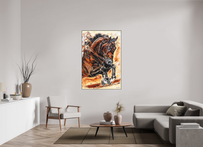 100 x 150 cm, Artbox schwarz - Acrylglas matt, 5cm 04-17 Pferdegemälde Kerstin Tschech – Galerie Kunstdruck