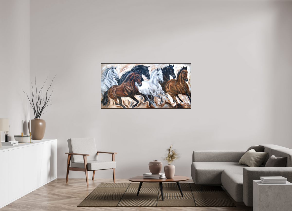 160 x 80 cm, Artbox schwarz - Acrylglas matt, 5cm 02-38 Pferdegemälde Kerstin Tschech – Galerie Kunstdruck