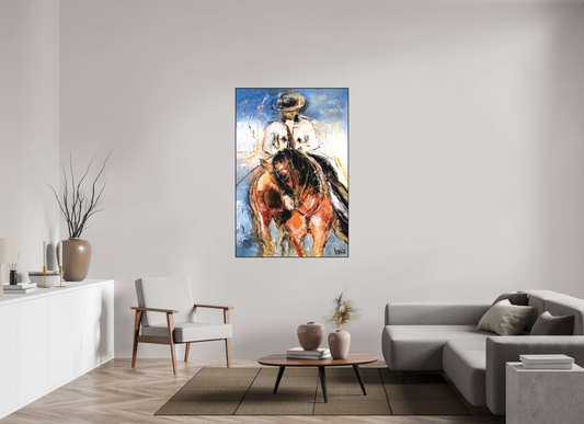 100 x 150 cm, Artbox schwarz - Acrylglas matt, 5cm 04-32 Pferdegemälde Kerstin Tschech – Galerie Kunstdruck
