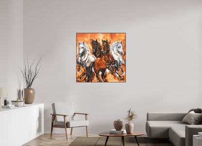 100 x 100 cm, Artbox schwarz - Acrylglas matt, 5cm 05-55 Pferdegemälde Kerstin Tschech – Galerie Kunstdruck
