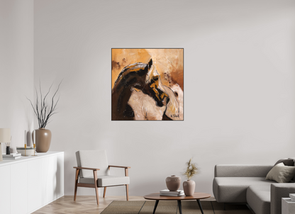 100 x 100 cm, Artbox schwarz - Acrylglas matt, 5cm 05-11 Pferdegemälde Kerstin Tschech – Galerie Kunstdruck