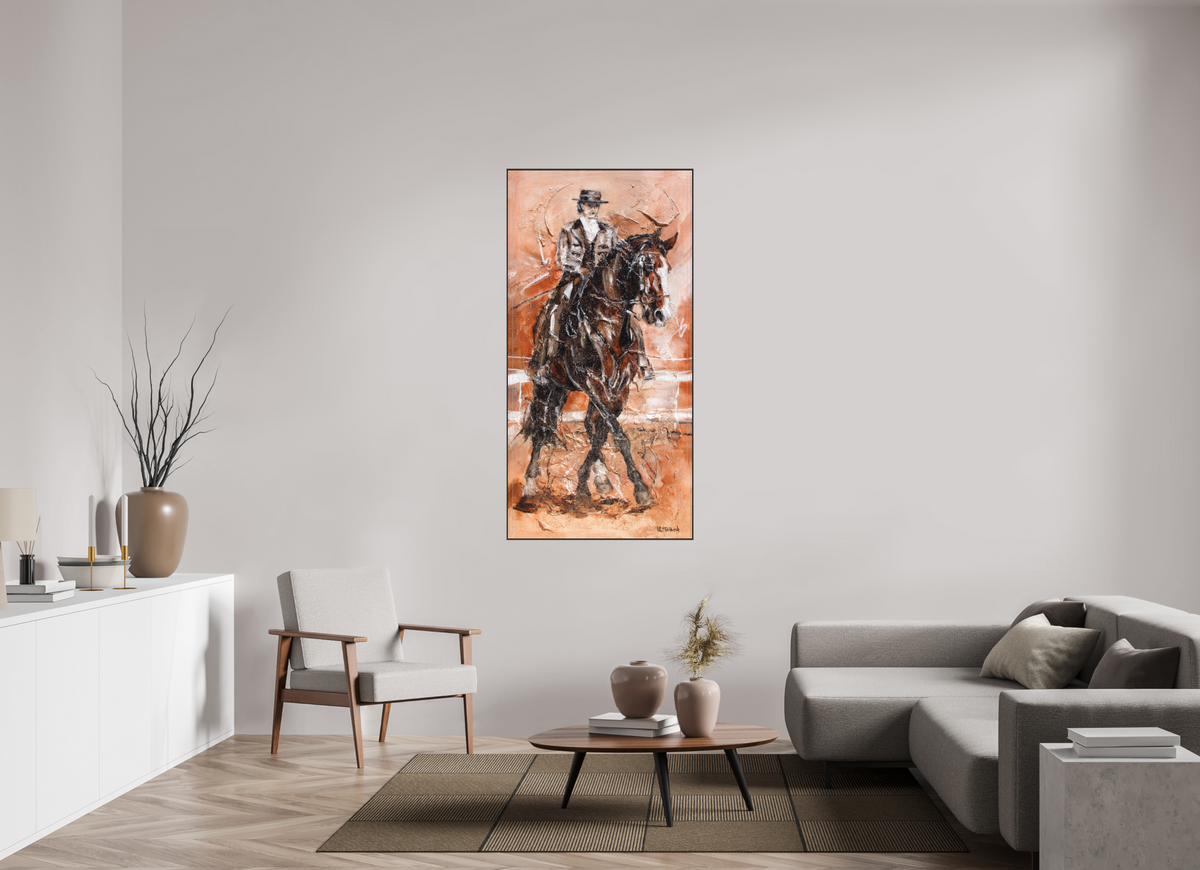 80 x 160 cm, Artbox schwarz - Acrylglas matt, 5cm 01-21 Pferdegemälde Kerstin Tschech – Galerie Kunstdruck
